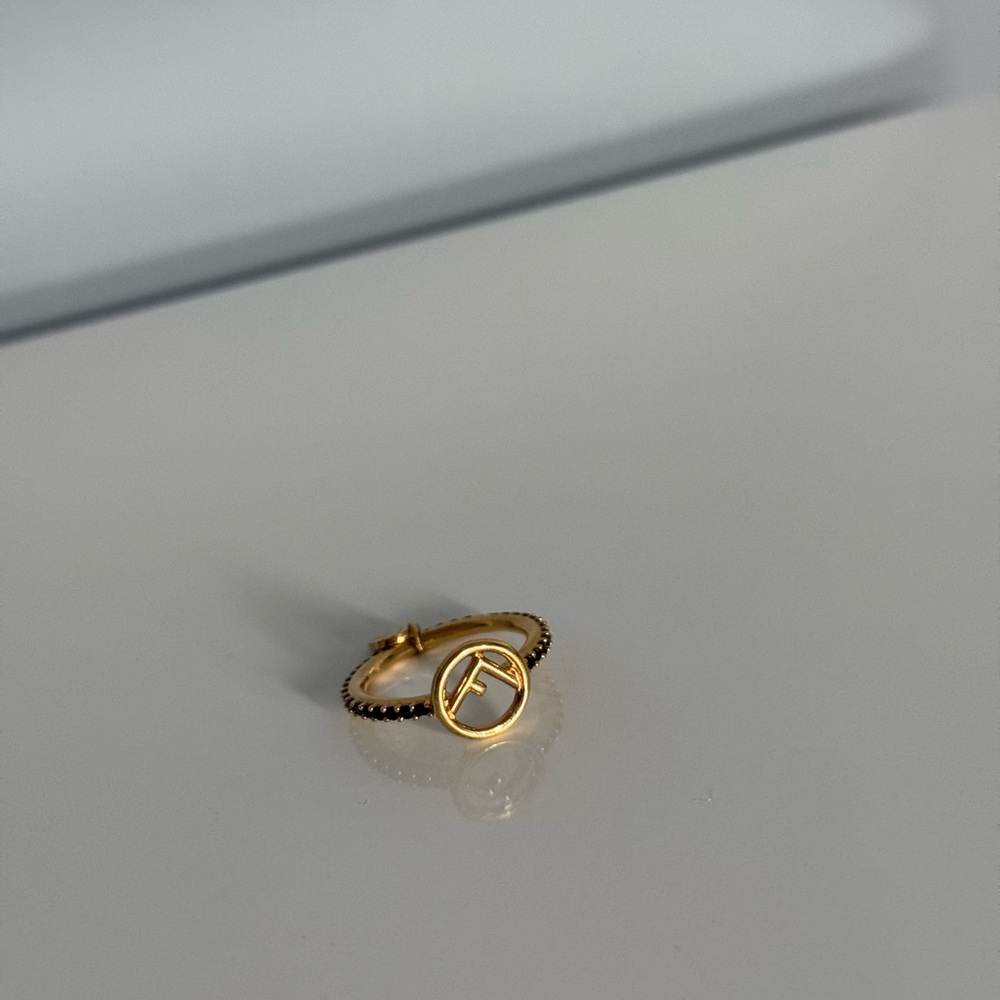 Fendi Gold Spiral Ring with Contemporary Design